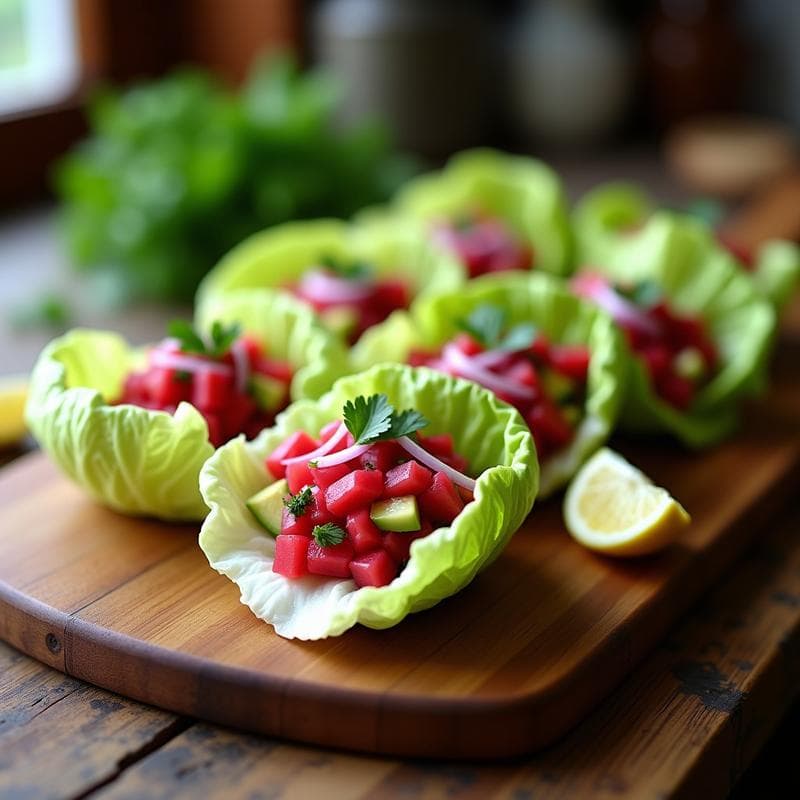 Rollitos de Lechuga con Ceviche de Remolacha y Limón: Receta Peruana Crudivegana