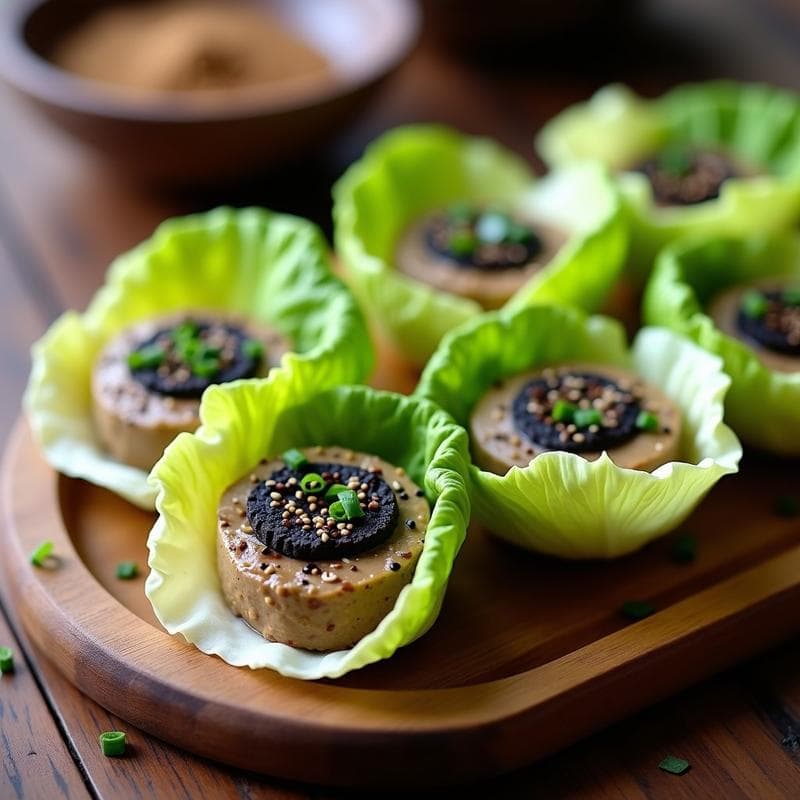 Rollitos de Lechuga con Pate de Champiñones y Trufa: Receta Vegana y Sin Cocción