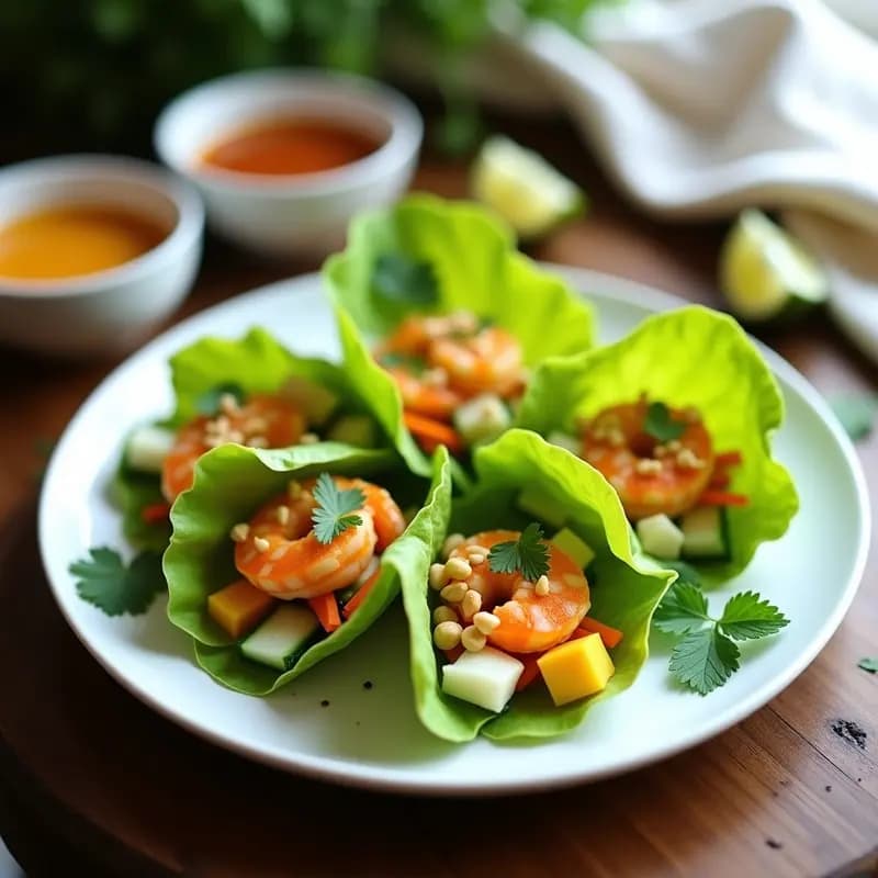 Rollitos de Lecha de Cocina con langostinos y Mango: Receta Vietnamita Fresca y Sin Gluten