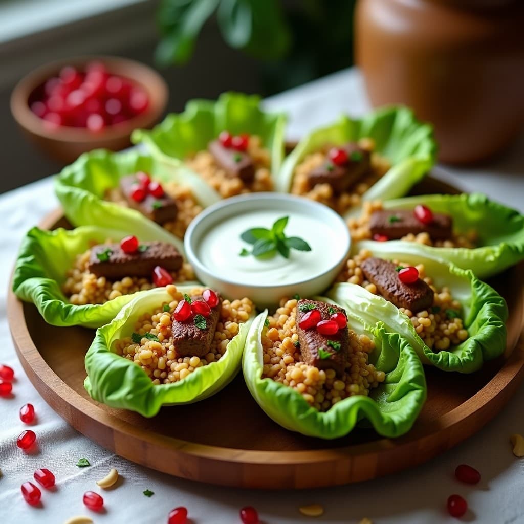 Rollitos de Lechuga con Relleno de Carne Picada de Cordero y Arroz Basmati: Receta Libanes