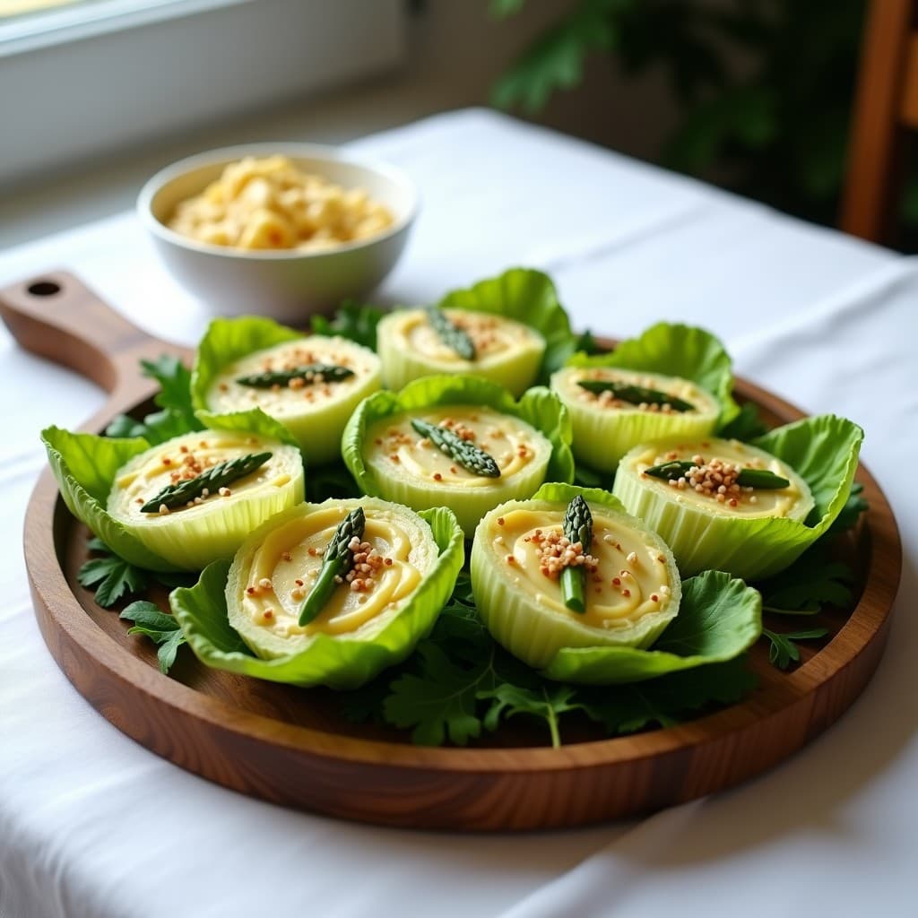 Rollitos de Lechuza Rellena de Espárragos y Queso de Almendras: Receta en Thermomix Vegetariana