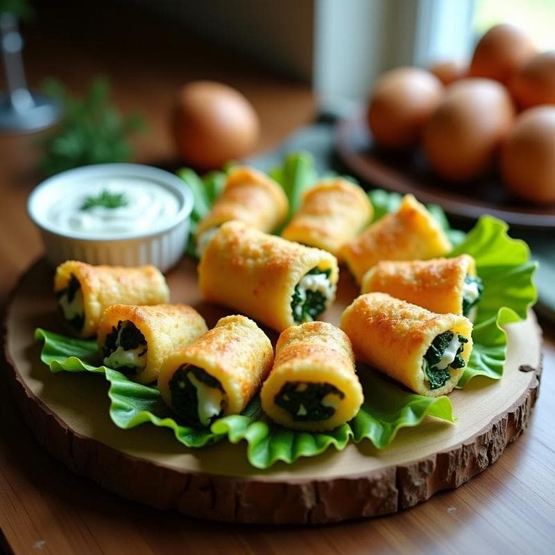 Rollitos de Lechuza Rellena de Espinacas y Queso de Cabra: Aperitivo Francés en Airfryer