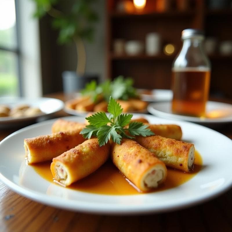 Rollitos de Lechuga con Falafel de Lentejas Verdes y Salsa de Limón Confitado