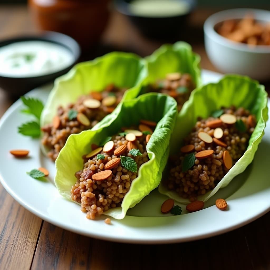 Rollitos de Lechuga con Farsha de Cordero y Arroz Salvaje: Receta Árabe en Airfryer