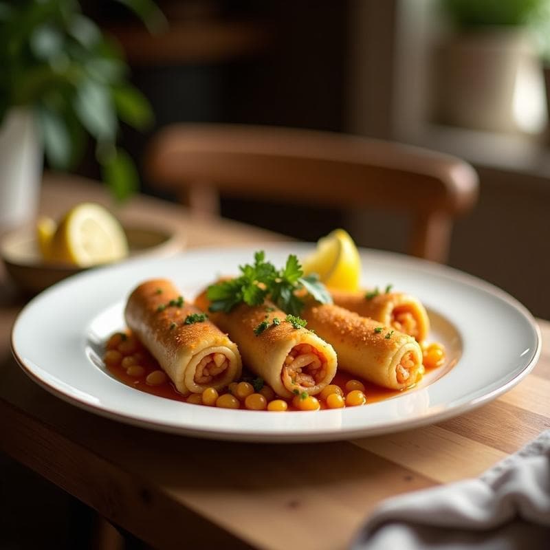 Rollitos de Lechuga con Fillo de Garbanzo y Zumo de Limón: Aperitivo Vegano Crunchy