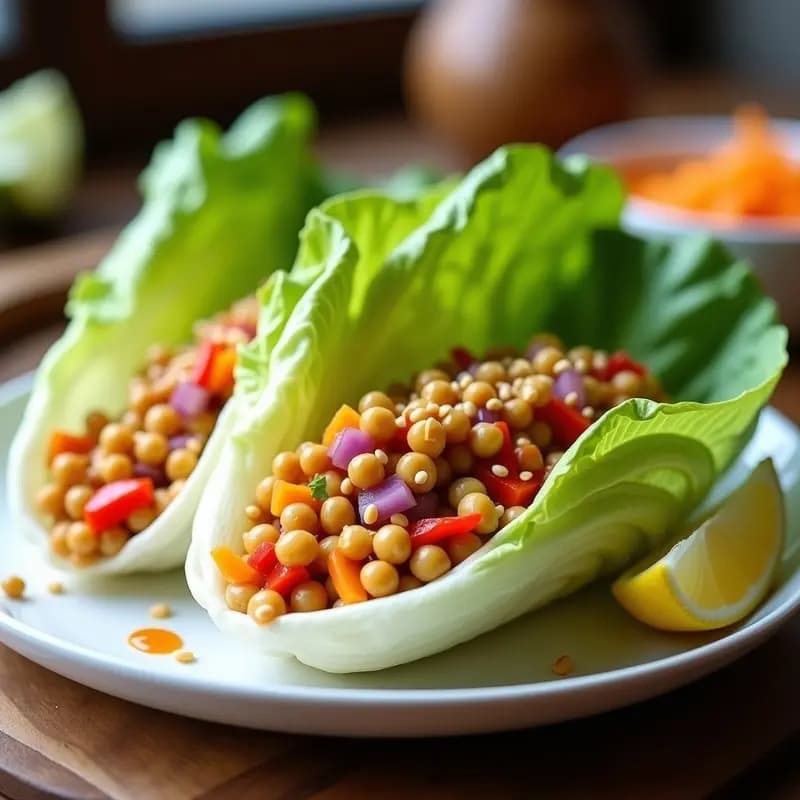 Rollitos de Lechuga con Filloa de Garbanzo y Salsa de Yuzu: Receta Vegana de Fusion Japón-España