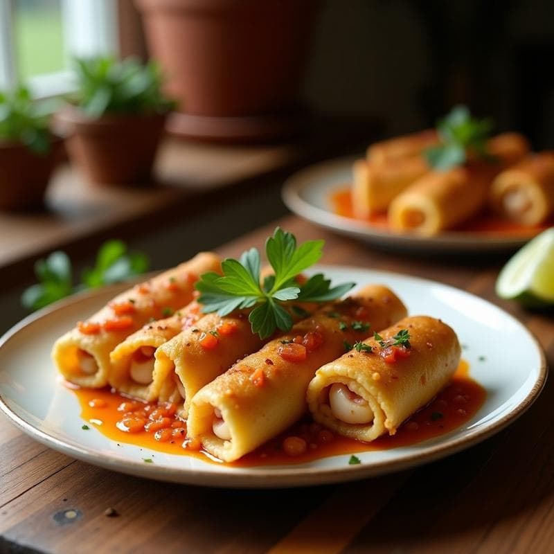 Rollitos de Lechuga con Filloa de Garbanzo y Salsa de Tamarindo: Entrante Vegano Crudivegano