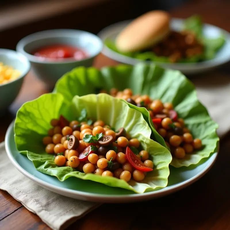 Rollitos de Lechuga con Relleno de Garbanzos y Aceitunas Taggiasche: Entrante Italiano Crudivegano