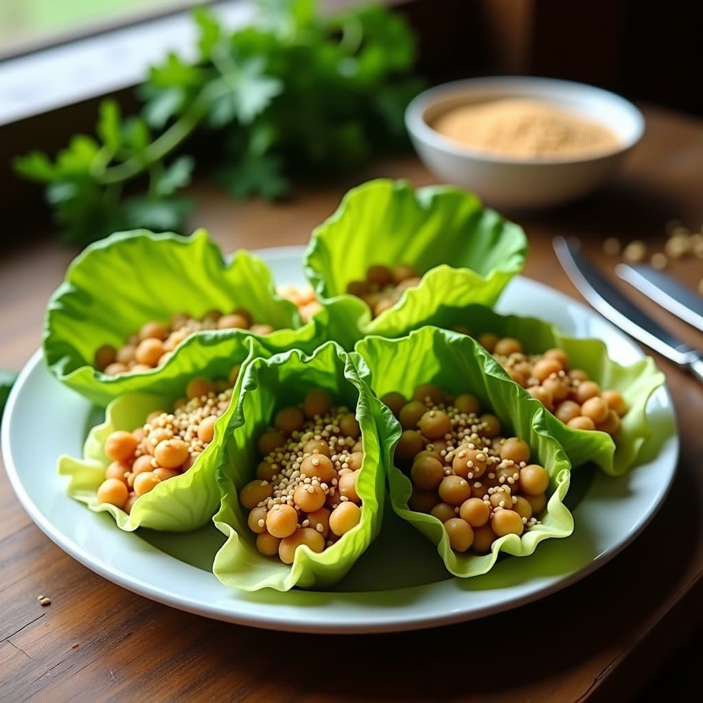 Rollitos de Lechuga con Farsia de Garbanzos y Dátiles: Aperitivo Marroquí Crudivegano