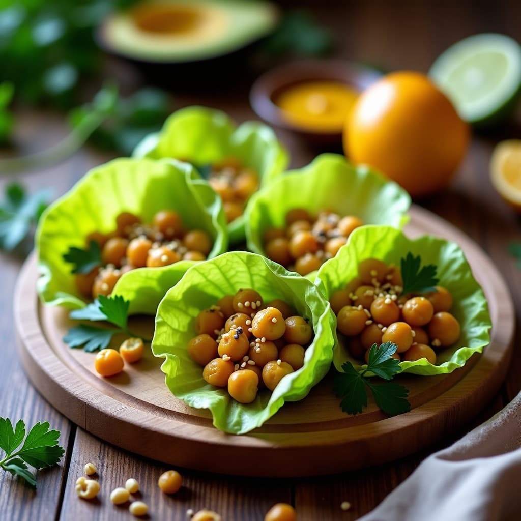 Rollitos de Lechuga con Relleno de Garbanzos y Granadilla: Receta Peruana Crudivegana