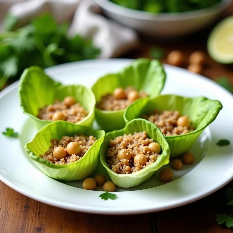 Rollitos de Lechuga con Relleno de Garbanzos y Hinojo: Entrante Griego Keto en 10 Minutos