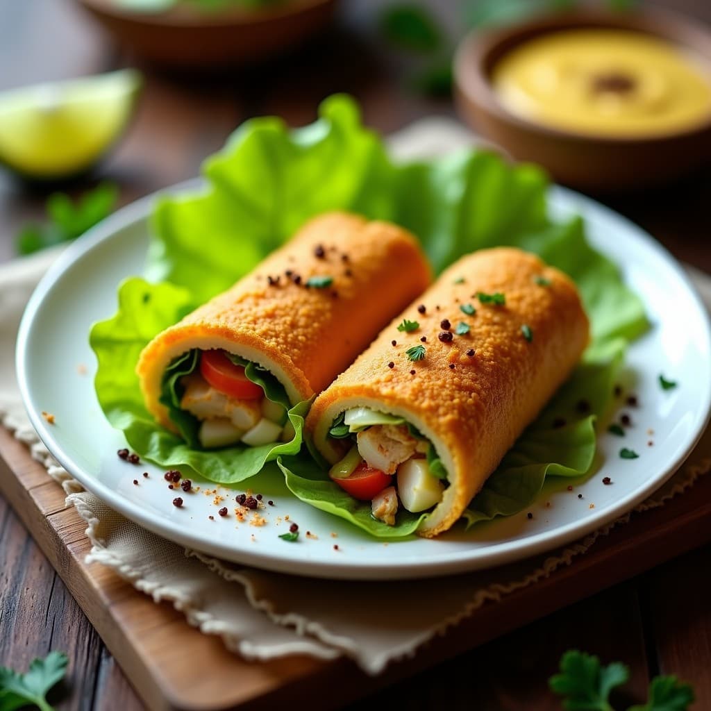 Rollitos de Lechuza Rebozados en Harina de Chickpea: Entrante Peruano con Salsa de Huancaina