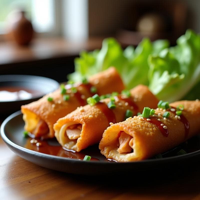 Rollitos de Lechuza Asada con Salsa Hoisin: Receta China Crujiente en Airfryer