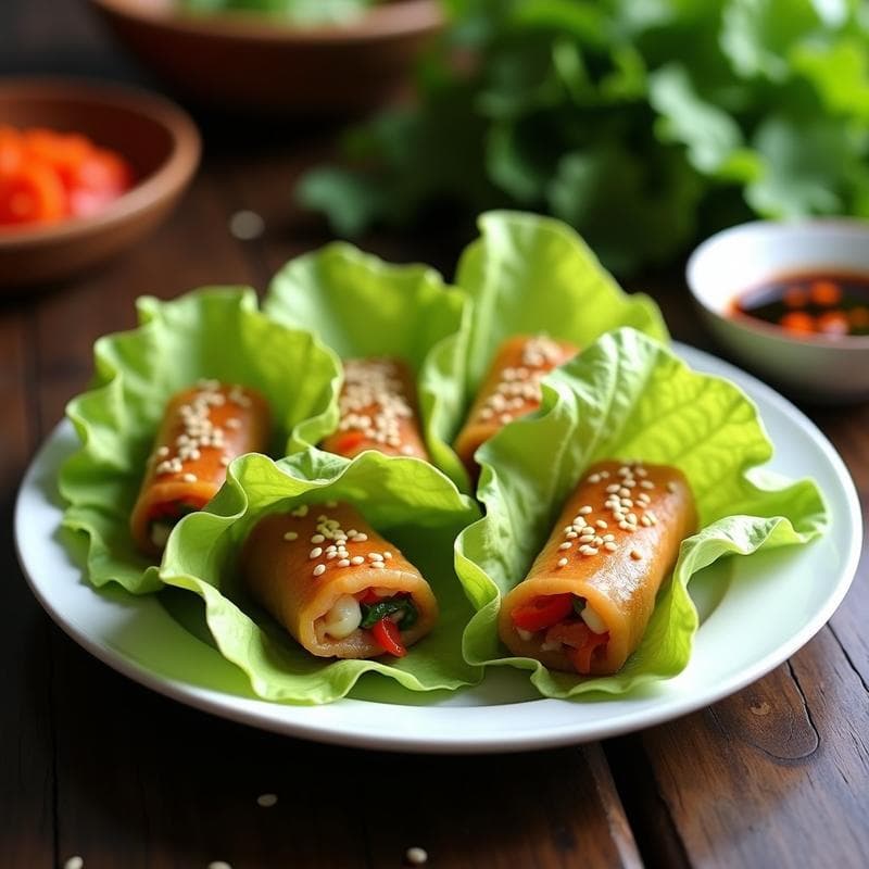 Rollitos de Lechuza Crujientes con Relleno de Hongos Ostra y Queso Crema: Receta Vietnamita en Airfryer