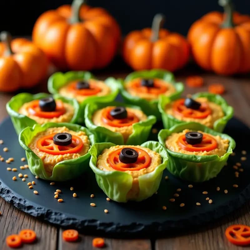 Rollitos de Lechuza Rellena de Hummus y Zanahoria: Entrante Visual para Halloween