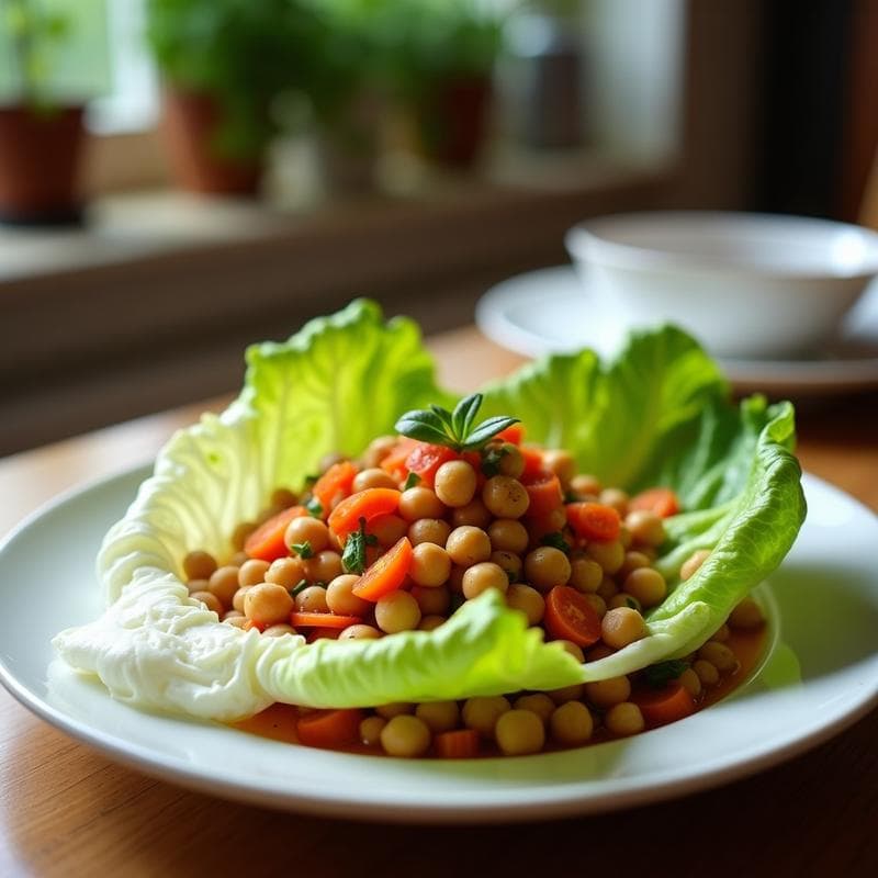 Rollitos de Lechuga con Hummus de Zanahoria: Receta Libanesa Sin Horno