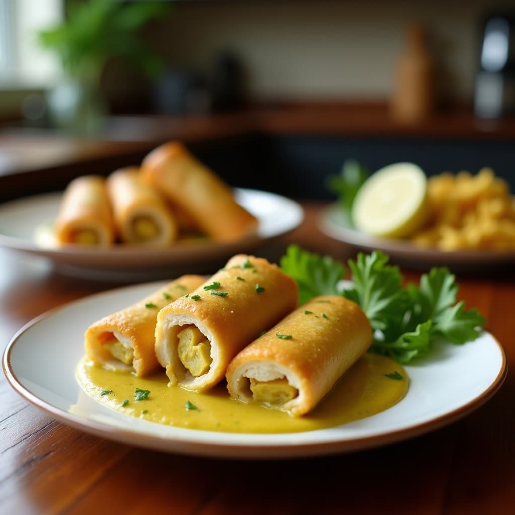 Rollitos de Lechuga con Relleno de Pollo al Curry y Manzana Verde: Receta Thailandesa Sin Harina en 15 Minutos