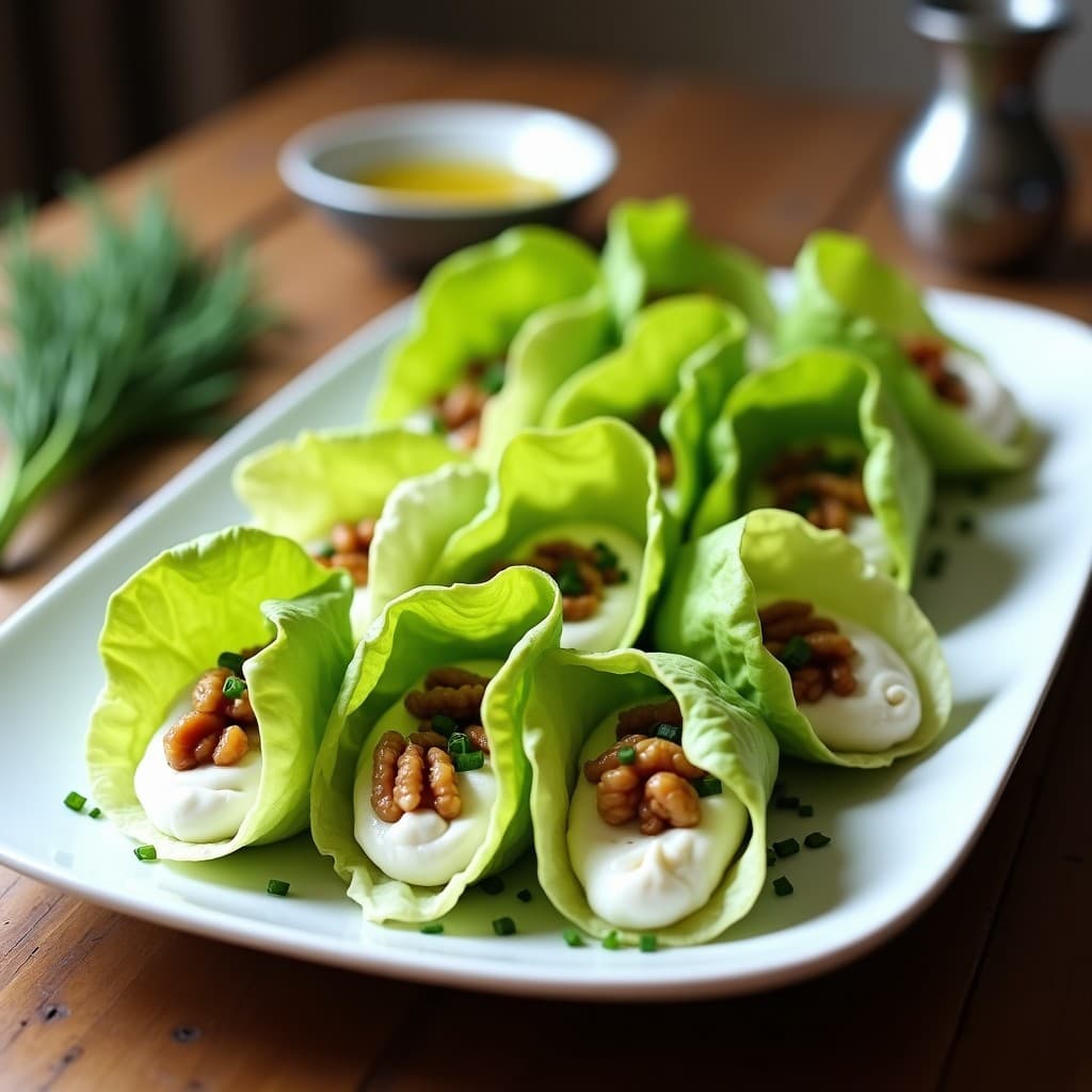 Rollitos de Lechuga con Requesón y Nueces: Entrante Rápido y Alto en Proteínas