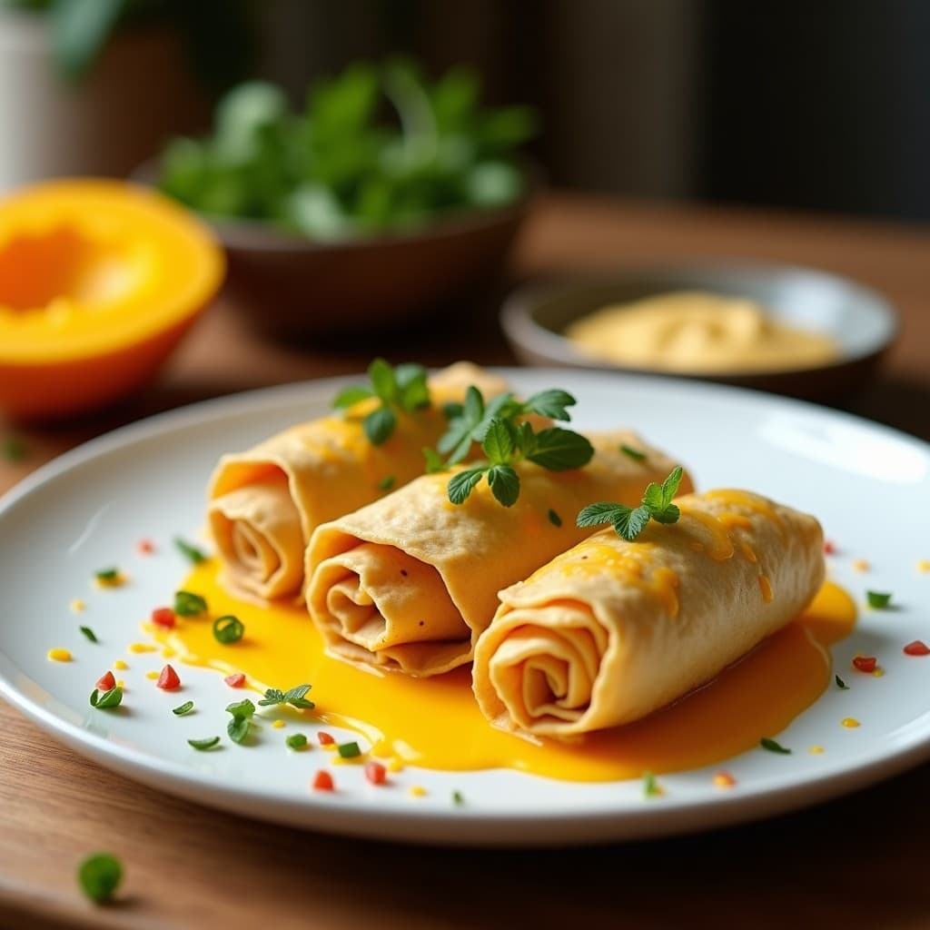 Rollitos de Lechuga con Requesón de Soja y Mango: Entrante Indio Crudivegano con Toque Dulce