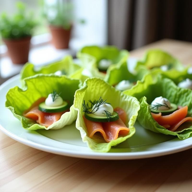 Rollitos de Lechuga con Salmón Ahumado, Aguacate y Eneldo: Receta Escandinava Baja en Carbohidratos
