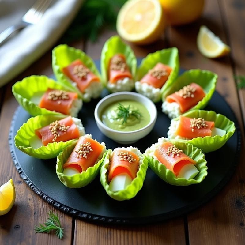 Rollitos de Lechuga con Salmón Ahumado y Aguacate: Receta Sin Cocción Alta en Omega-3