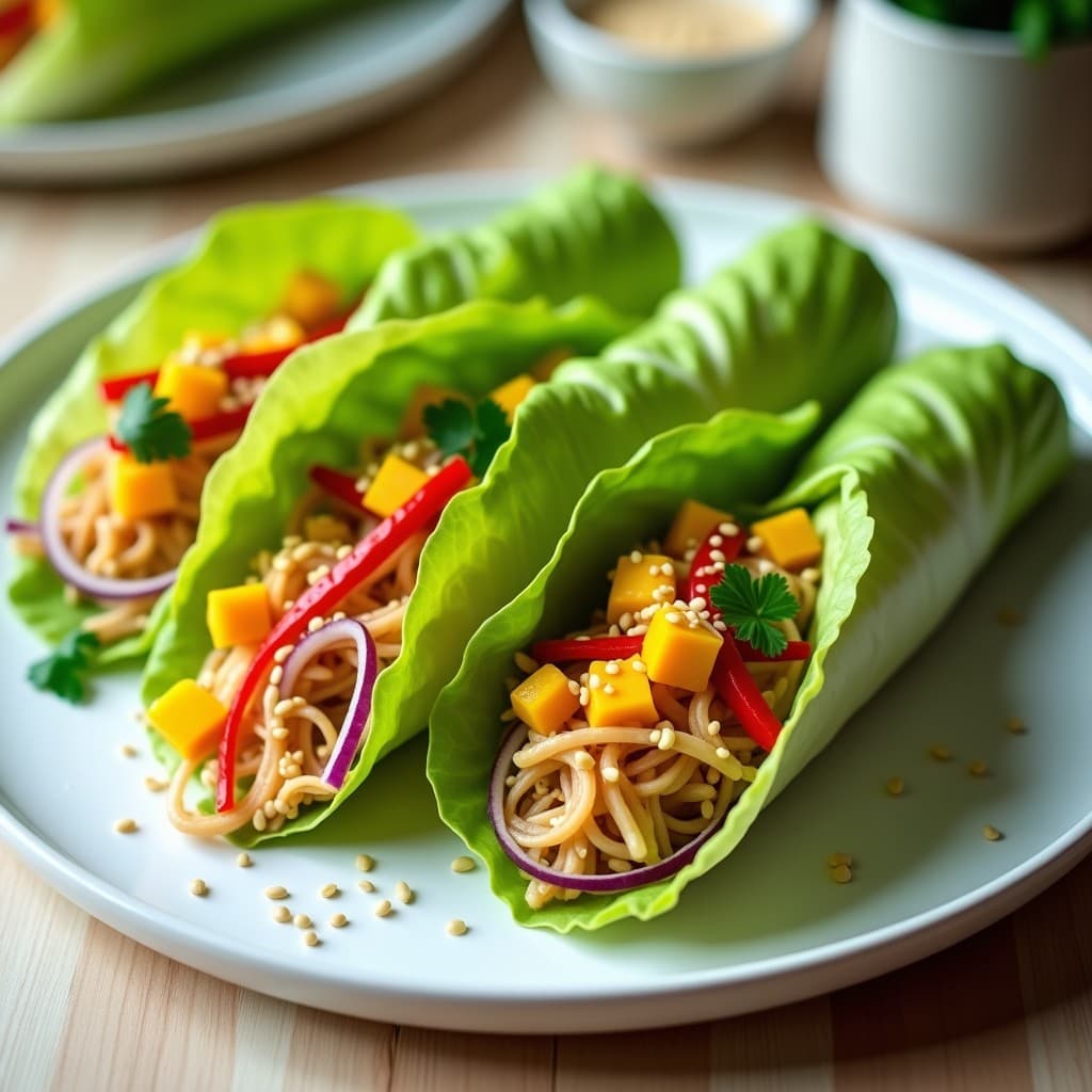 Rollitos de Lechuga con Salpicón de Jackfruit y Mango: Receta Vegana Sin Cocción Alta en Fibra