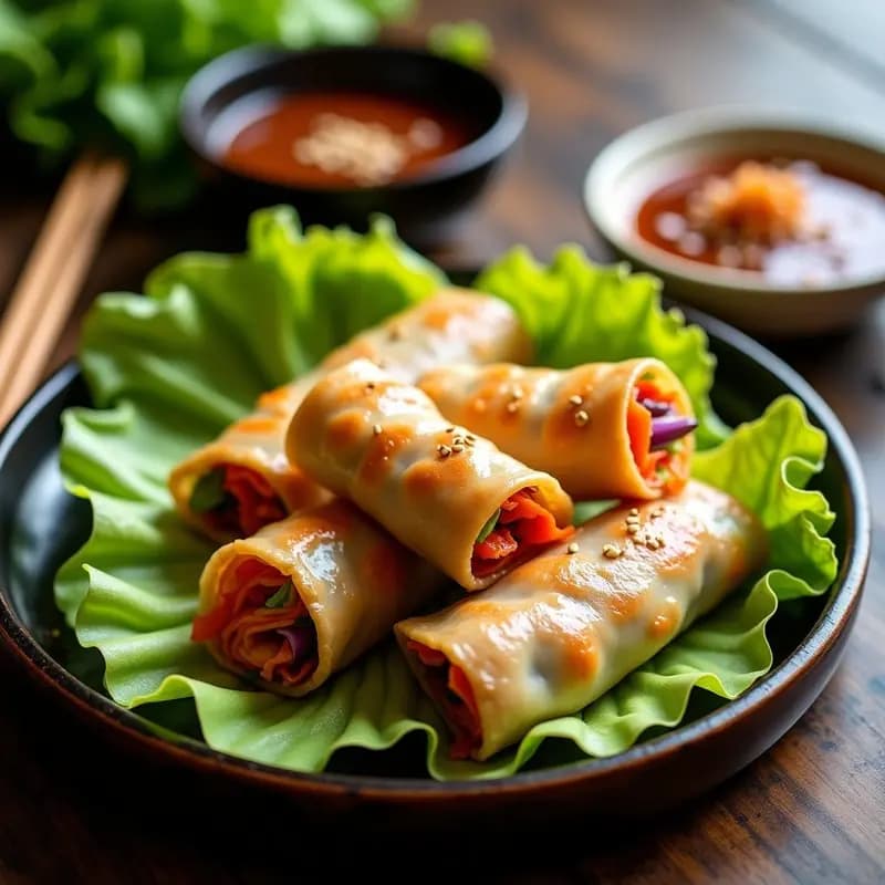 Rollitos de Lechuza con Salsa Hoisin Vegana: Receta China para Año Nuevo Sin Freír