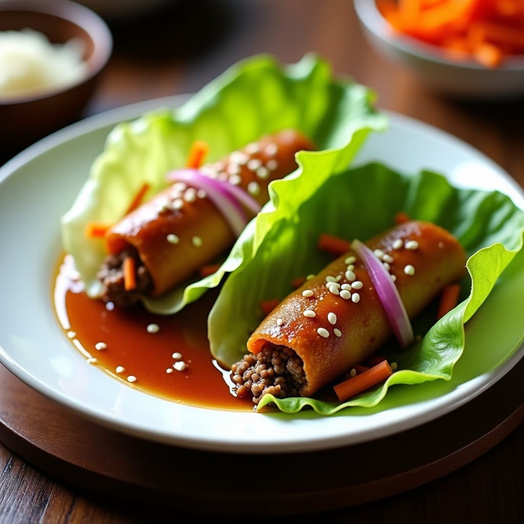 Rollitos de Lechuga con Relleno de Ternera Picada y Salsa de Ostras: Receta China en Airfryer