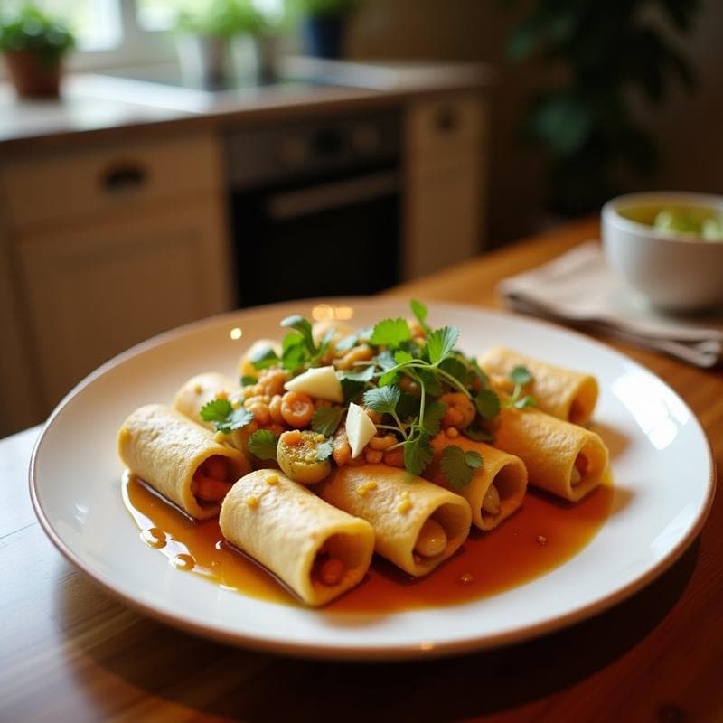Rollitos de Lechuga con Filling de Tofu Ahumado y Salsa de Mostaza y Miel: Receta Keto y Sin Cocción
