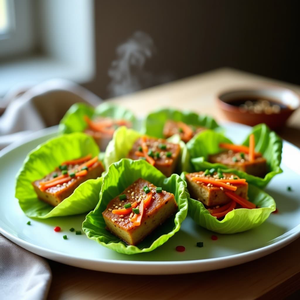 Rollitos de Lechuza Rellenos de Tofu y Verduras: Receta Vegana al Vapor en 20 Minutos