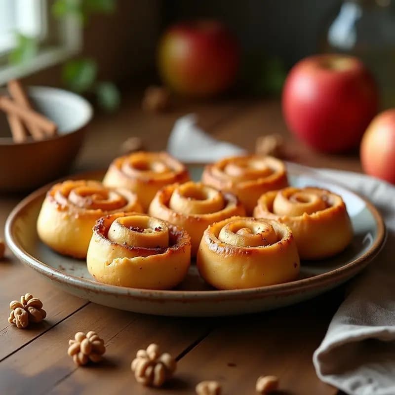 Rollitos de Lechuza y Manzana: Postre Alemán Tradicional Sin Lactosa