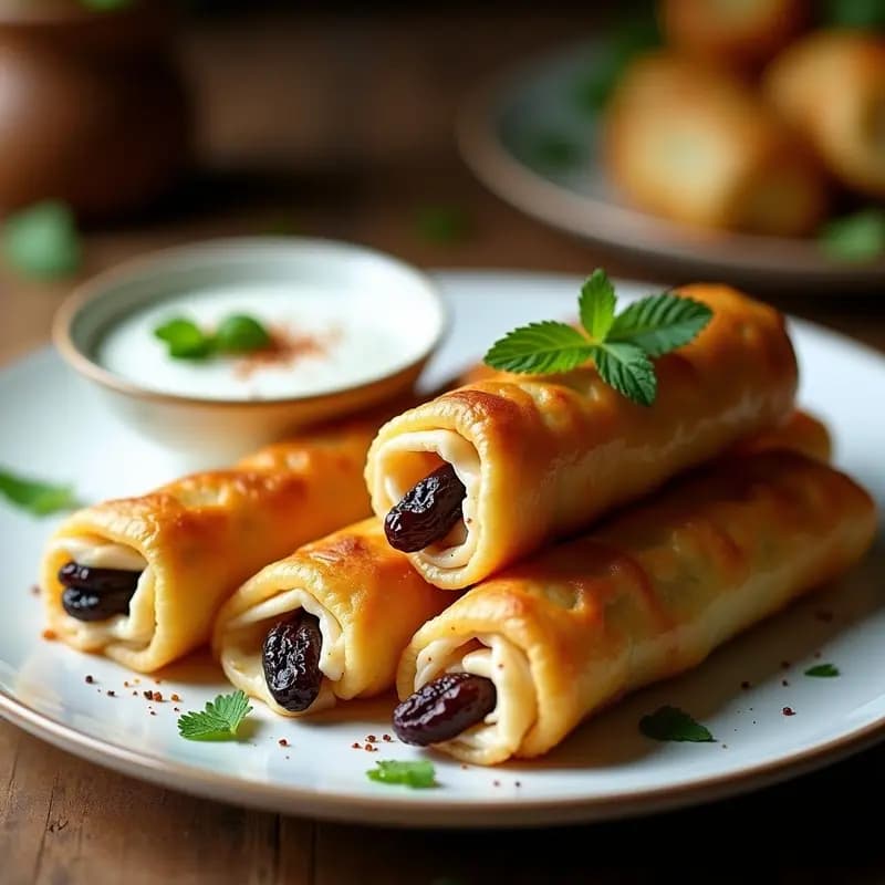 Rollitos de Lechuza Rellenos de Pollo y Ciruelas: Entrante Iraní Crujiente en Airfryer