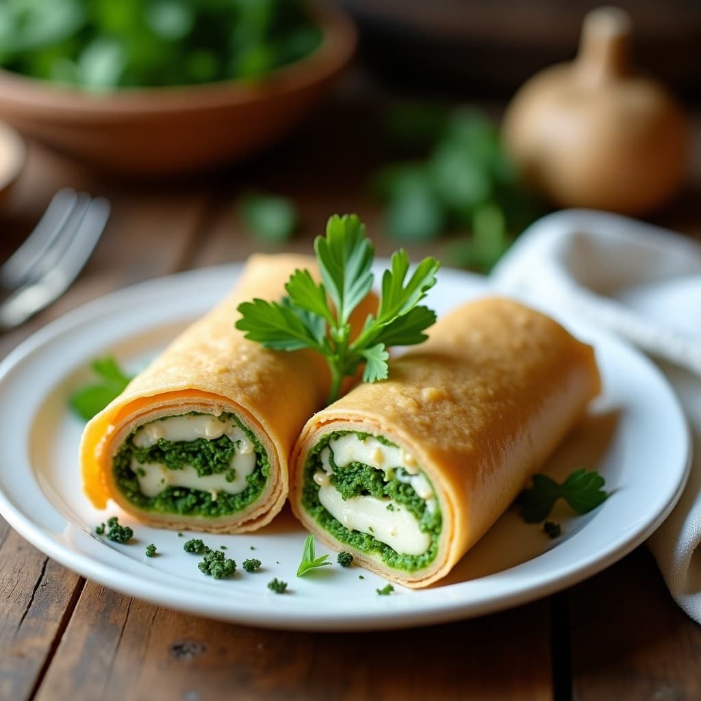 Rollitos de Lino con Paté de Berros y Queso Vegan de Castañas: Receta Crudivegana Francesa