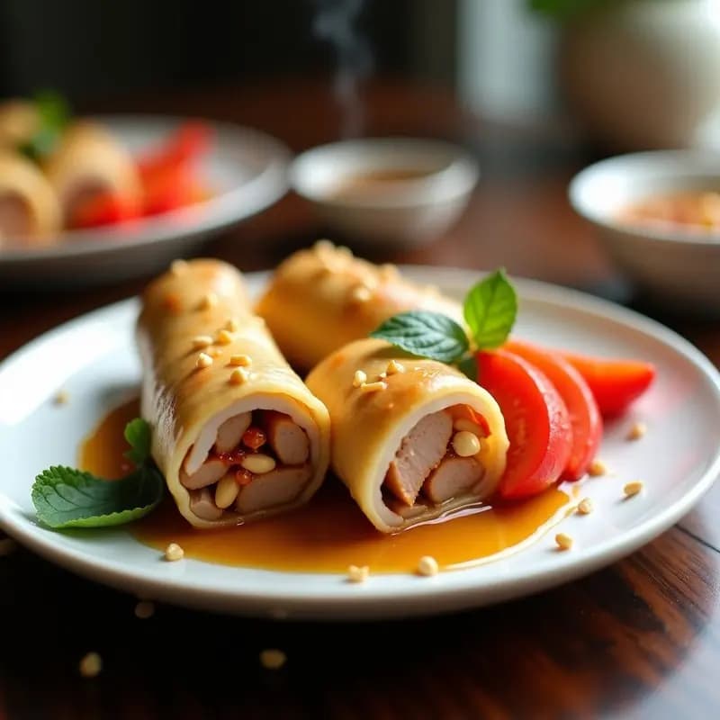 Rollitos de Litchi y Cerdo a la Pimienta: Receta China Dulce y Picante en Wok