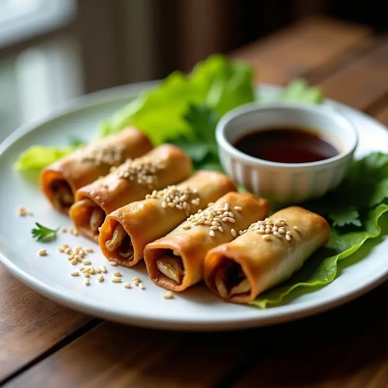Rollitos de Lobito (Setas Ostra) con Salsa de Ajo Negro: Receta Española Vegana