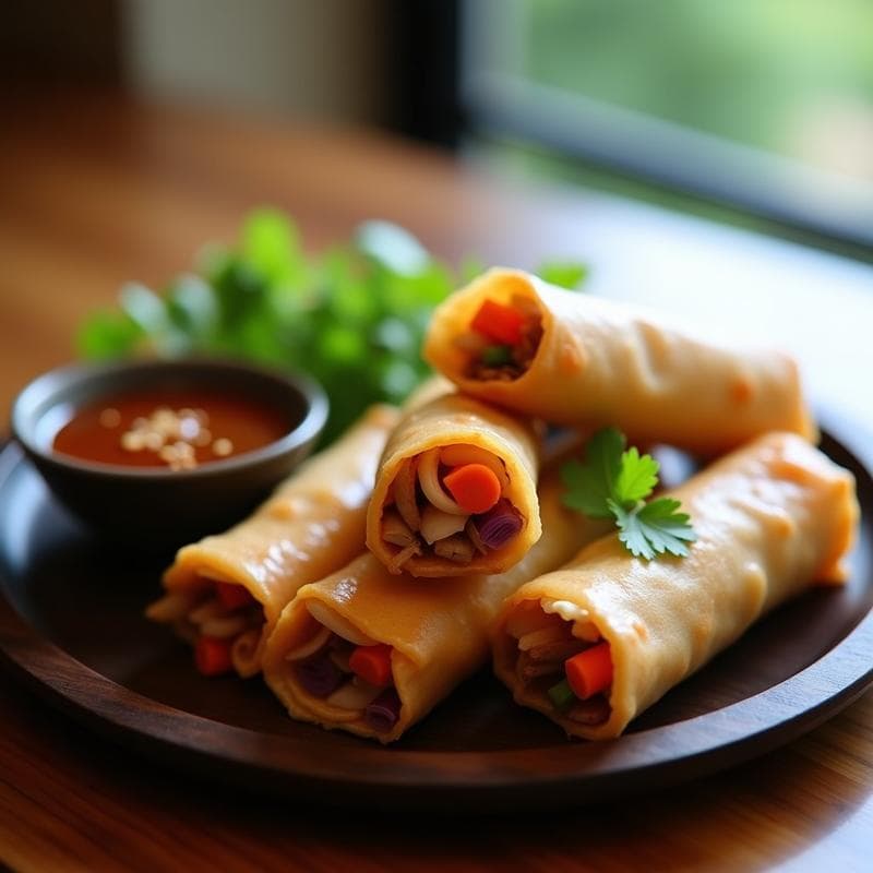 Rollitos de Loto con Cerdo Desmenuzado y Salsa Hoisin: Receta Vietnamita Crujiente en Airfryer