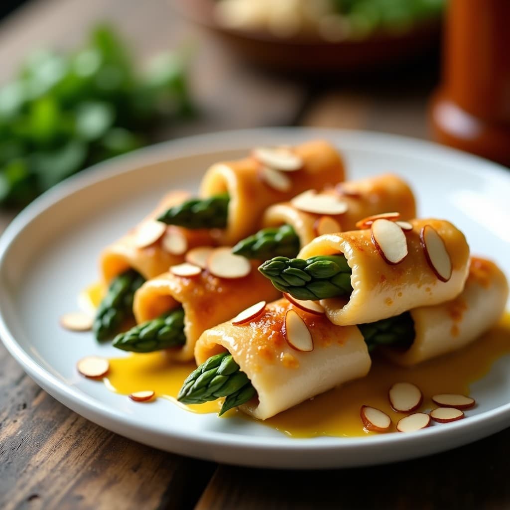 Rollitos de Pechuga de Pavo y Espárragos con Salsa de Mostaza Dulce: Entrante Keto en Airfryer