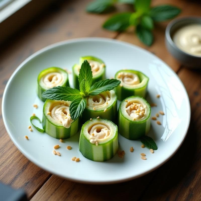 Rollitos de Alzheimer de Pepino y Queso Crema de Anacardos: Aperitivo Keto Sin Cocción