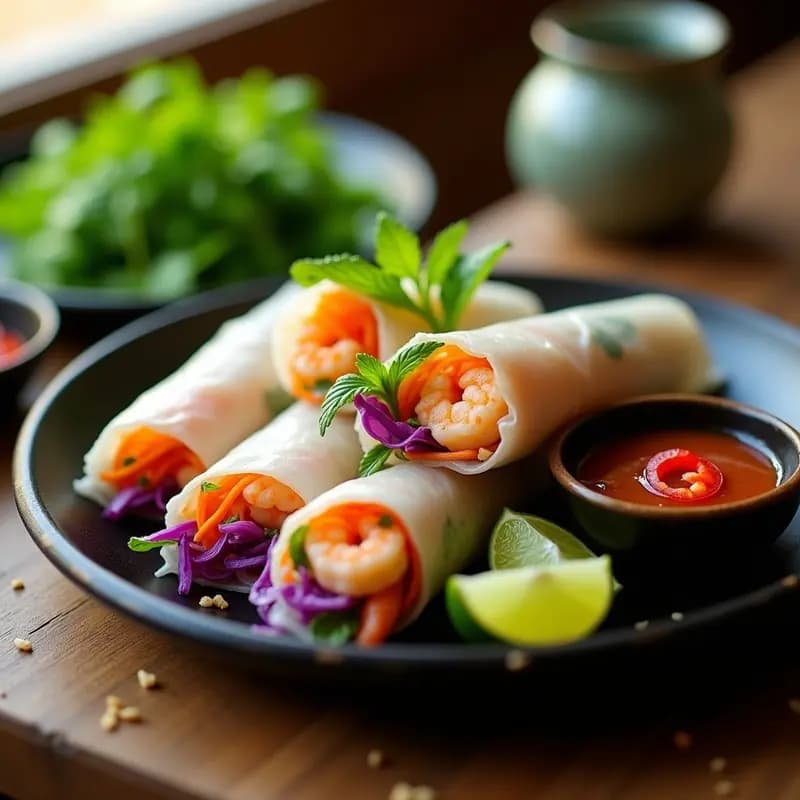 Rollitos de Primavera Vieta con Camarones y Hierbas Frescas: Receta Asiática Sin Gluten