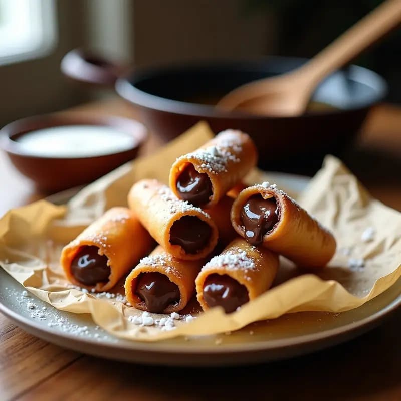 Rollitos de Primavera Fritos con Relleno de Chocolate y Marshmallows: Postre Asiático Reinventado
