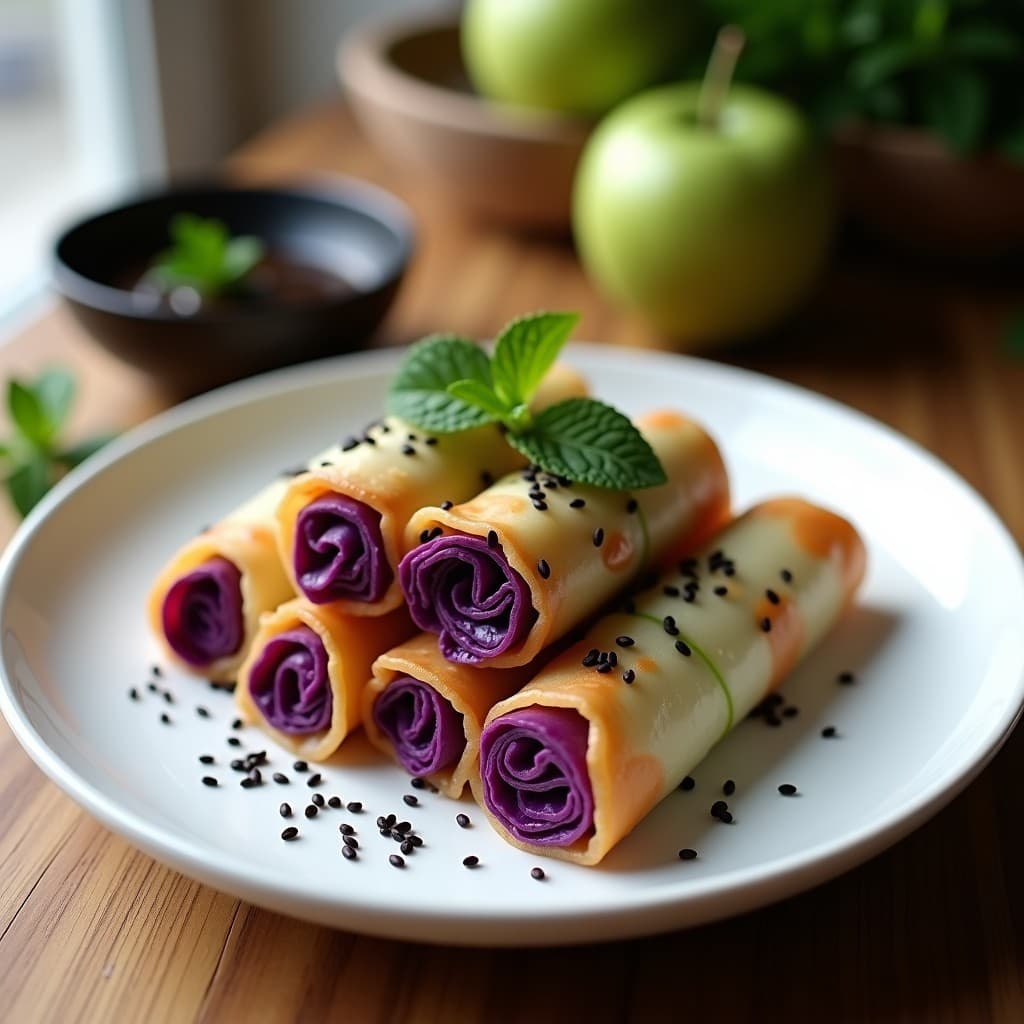 Rollitos de Primavera de Col Morada y Manzana: Entrante Vegano Crujiente