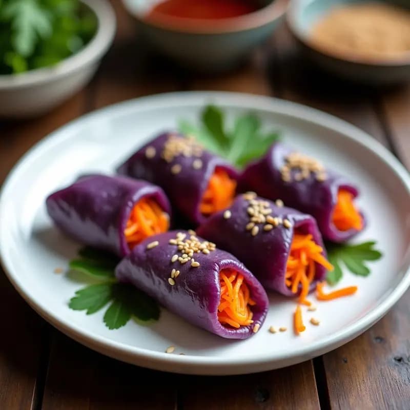 Rollitos de Primavera de Col Morada y Zanahoria: Receta China Crujiente Sin Freír