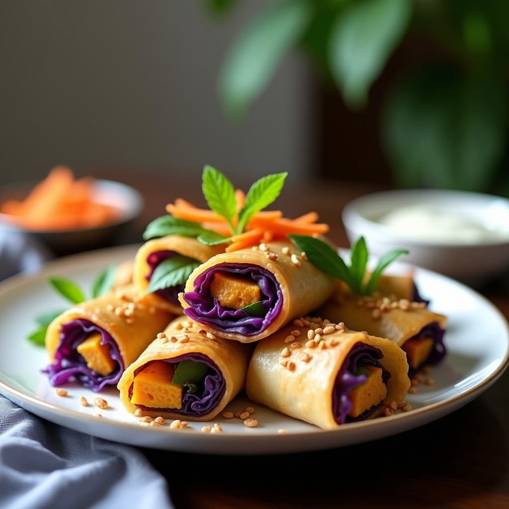 Rollitos de Primavera de Col Morada y Pollo al Curry: Receta en Airfryer Baja en Calorías