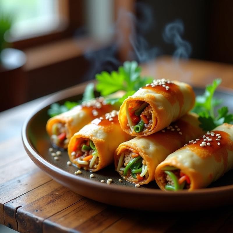 Rollitos de Primavera de Col Rellena: Receta China Keto con Salsa de Tamari