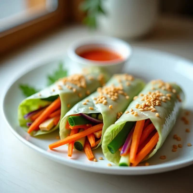 Rollitos de Primavera de Col Rellena: Versión Coreana (Kimchi) con Toque Picante