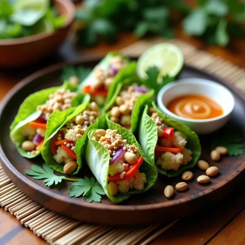 Rollitos de Primavera de Coliflor con Salsa de Cacahuete: Entrante Tailandés Low-Carb y Crujiente