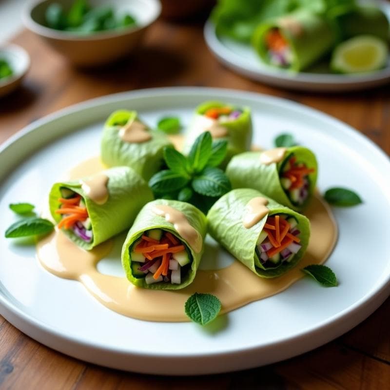 Rollitos de Primavera Crudiveganos con Zucchini y Anacardos: Receta Sin Cocción y Sin Gluten