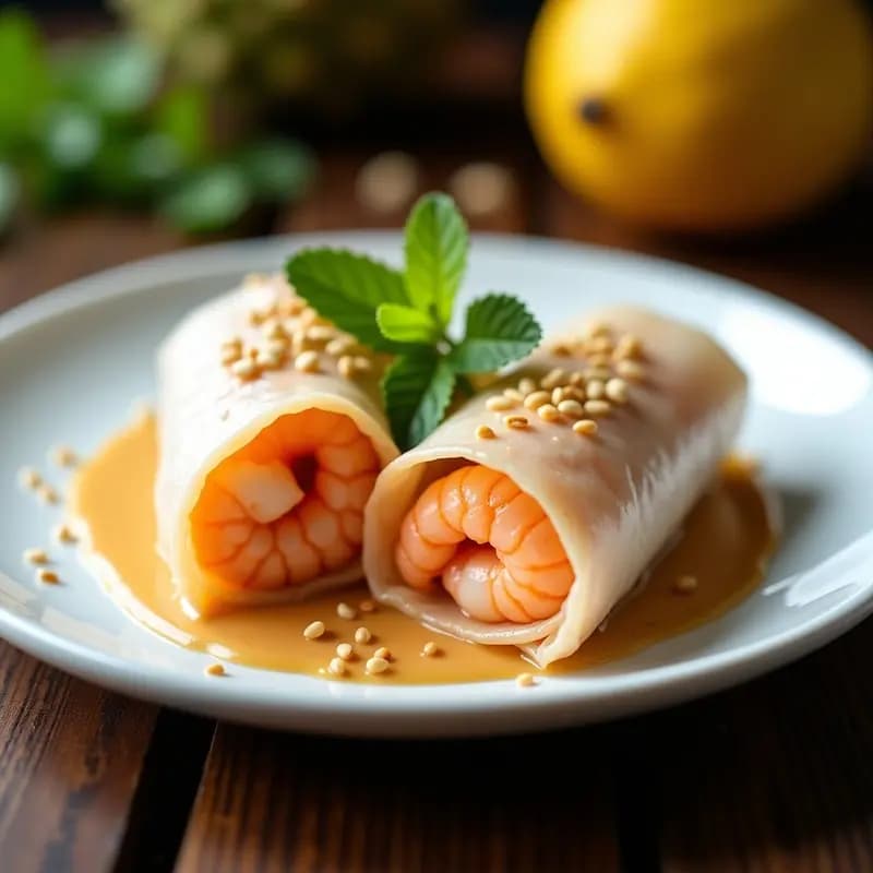 Rollitos de Primavera de Durian y Camarón: Receta Tailandesa Audaz y Cremosa