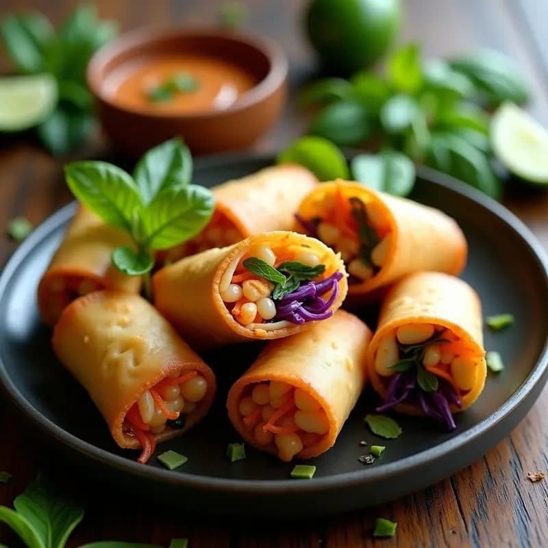 Rollito de Primavera con Fideos de Arroz y Langostinos: Receta Vietnamita Crujiente en Airfryer