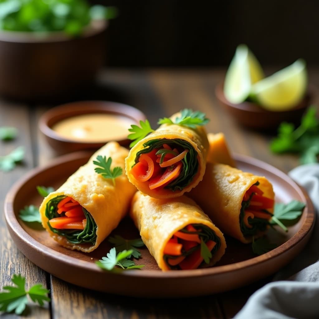Rollitos de Primavera con Filloa de Garbanzo y Verduras: Receta Tailandesa en Airfryer